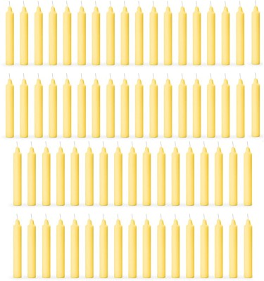 AROMIA stick candles for birthday, homedecor, Diwali, Party Candle(Yellow, Pack of 70)