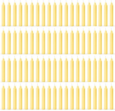 AROMIA stick candles for birthday, homedecor, Diwali, Party Candle(Yellow, Pack of 80)