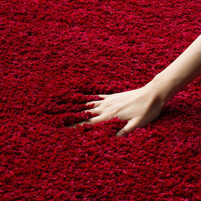R CARPETS Red Wool Carpet(4 ft,  X 6 ft, Rectangle)
