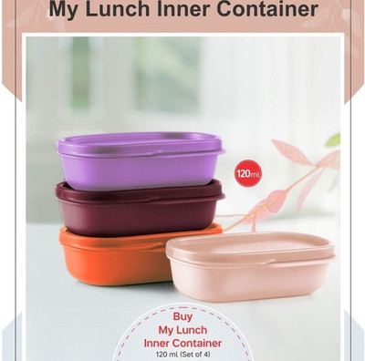 TUPPERWARE Polypropylene Cookie Jar  - 120 ml(Pack of 4, Multicolor)