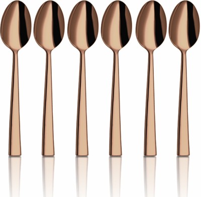 Shri & Sam Lotus Plain Rose Gold PVD Coating Baby Spoon Stainless Steel Cutlery Set(Pack of 6)