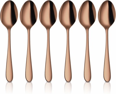 Shri & Sam Jasmine Rose Gold PVD Coating Baby Spoon Stainless Steel Cutlery Set(Pack of 6)