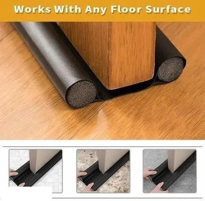 FLUZOV DOOR GAURD 39 INCH Door Bottom Twin Under Door Fabric Cover Floor Mounted Door Stopper(Brown)