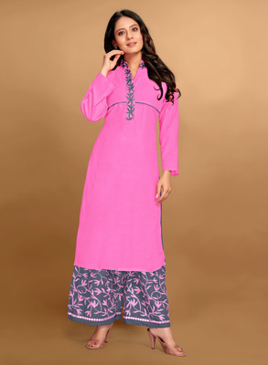 KARAN TEXTILES Women Kurti Palazzo Set