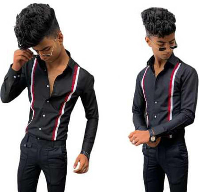 WELE DERBIES Polyester Striped Shirt & Trouser Fabric