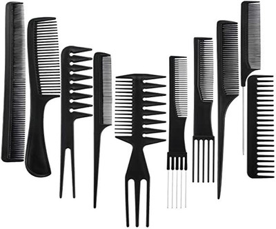 FOZZBY Multipurpse Hair Comb Kangi Set Hair brush Hair Cutting and Styling- Set Of 10 b