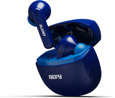 DEFY GravityZ with upto 50 Hours Playback, 4 Mic ENC, 13mm Drivers & Turbo Mode Bluetooth Headset(Blue Impulse, In the Ear)