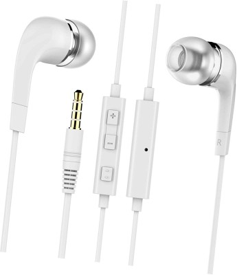Uborn LIGHT WEIGHT WIRED EARPHONE WITH TANGLE FREE WIRE FOR ALL COMPATIBLE DEVICE. Wired Headset(White, In the Ear)