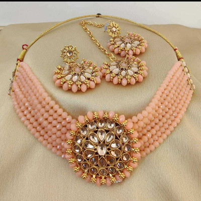 Lily Look Alloy Pink, Gold Jewellery Set(Pack of 1)