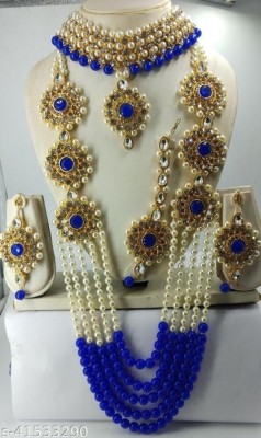 Dhirajart Alloy Gold-plated Blue Jewellery Set(Pack of 1)