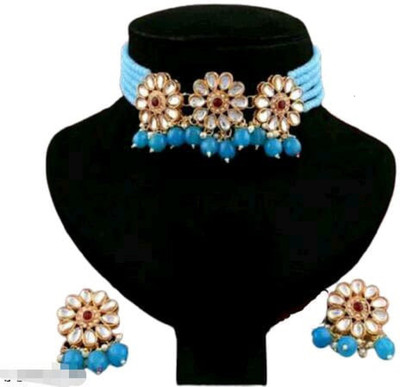 Dsara Creations Brass Gold-plated Multicolor Jewellery Set(Pack of 1)