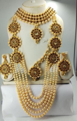 Dhirajart Alloy Gold-plated Gold Jewellery Set(Pack of 1)
