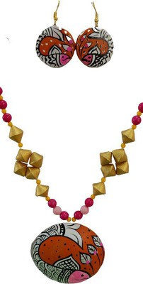 MUKHERJEE HANDICRAFTS: TRANSFORMATION OFLIFE........ Terracotta Multicolor Jewellery Set(Pack of 1)