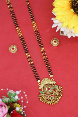 Springal Alloy Gold-plated Gold, Green, Ruby Red Jewellery Set(Pack of 1)