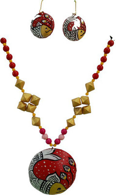 MUKHERJEE HANDICRAFTS: TRANSFORMATION OFLIFE........ Terracotta Multicolor Jewellery Set(Pack of 1)