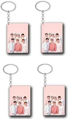 Avi enterprise Bts Keychain Hd Printed Bts Army Keychain For Bts Lover ( 4 pink) Key Chain