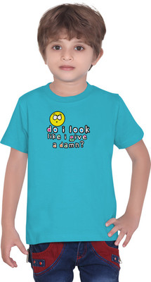 TANTRA Boys Printed Cotton Blend Regular T Shirt(Blue, Pack of 1)