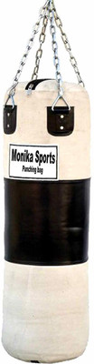 Monika Sports Unfilled 4 Feet Heavy Punching Bag With Hanging Chain Boxing Kit