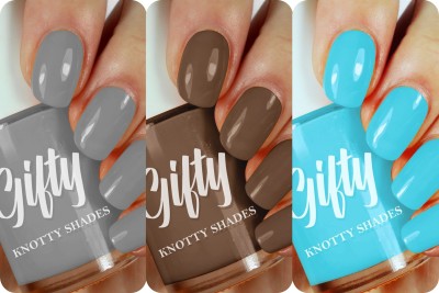 GIFTY No Toxin Nail Lacquer Traveller Combo Pack of 3 (8mlX3) Smoky night,Ocean Sparkle,Above The Sky(Pack of 3)