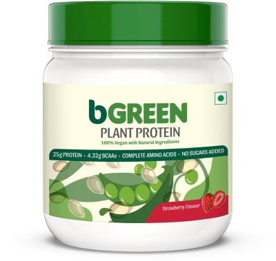 bGreen by HealthKart Vegan Plant Protein Powder Plant-Based Protein(500 g, Strawberry)