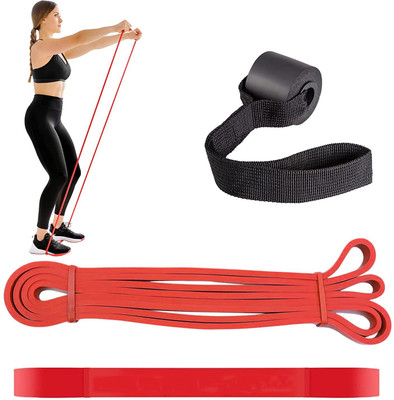 ADONYX Exercise & Stretching Pull Up Bands for Home & Gym Workout with Door Anchor Resistance Tube(Red)