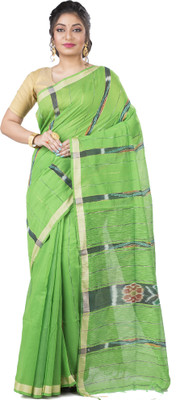 Bong ButiQ Self Design Tant Cotton Blend Saree(Green)