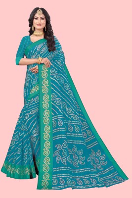 Divastri Printed Bollywood Cotton Silk Saree(Light Blue)