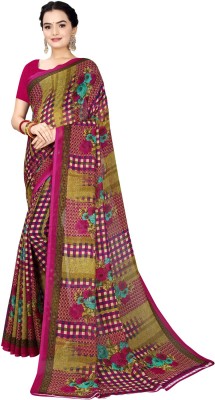 Saadhvi Floral Print Bandhani Georgette Saree(Multicolor)