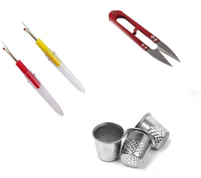 Crafts Haveli 3 Items Combo : 2 Seam Ripper, 1 Thread Cutter & 3 Thimble Sewing Kit