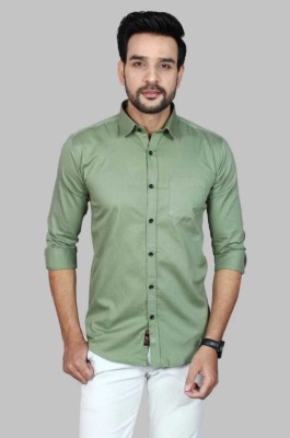 zack o ford Men Solid Casual Light Green Shirt