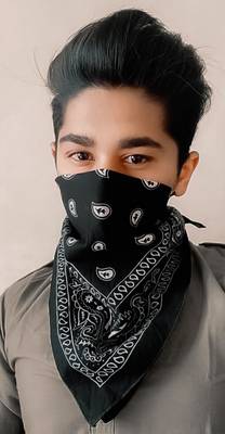 Rumaal boy and girls Bandana hankercheifs ["Black"] Handkerchief