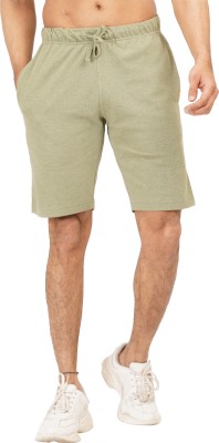 Ecolove Solid Men Khaki Regular Shorts