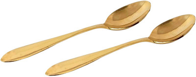 A & H ENTERPRISES Spoon Set for Dining Table Brass Set of 2 pieces Plain Design Daily Use Brass Table Spoon Set(Pack of 2)
