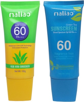 maliao Sunscreen - SPF 60 PA+++ Aloe Vera and Green Tea Sunscreen 60PA+++(200 g)