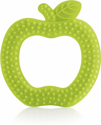 Beebaby Apple Shape Soft Silicone Teether for Baby with Carry Case, BPA Free, 3M+, Green Teether(Apple - Green)