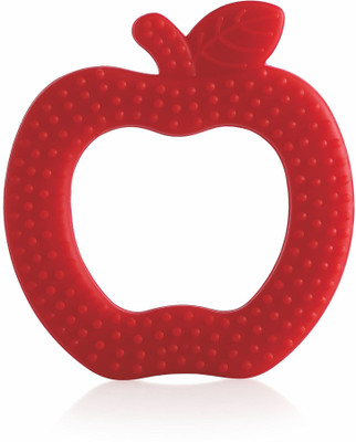 Beebaby Apple Shape Soft Silicone Teether for Baby with Carry Case, BPA Free, 3M+, Red Teether(Apple - Red)