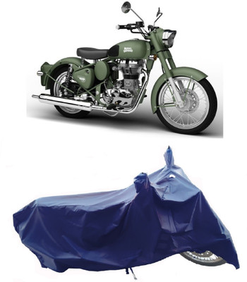Wegather Two Wheeler Cover for Royal Enfield(Battle Green, Blue)
