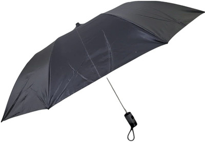 K D ENTERPRISE Folding Automatic Open Uv Protective 2 Fold Umbrella, Black,1 Piece Umbrella(Black)