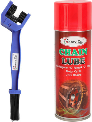 AARAV CO. Chain Lube Spray 500ml + 1 Unit Blue Chain Cleaning Brush Chain Oil(500 ml, Pack of 2)