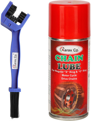 AARAV CO. Chain Lube Spray 150ml + 1 Unit Blue Chain Cleaning Brush Chain Oil(150 ml, Pack of 2)