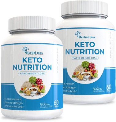 Herbal max Keto Nutrition Rapid Weight Loss for Weight Management - 120 Capsules (Pack of 2)(2 x 60 No)