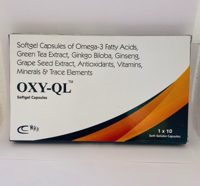 OXY QL Softgel Capsules for Glowing Skin & Antiaging with Omega 3, Green tea Extract(3 x 10 Tablets)