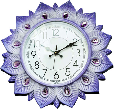 Sigaram Analog 39 cm X 39 cm Wall Clock(Purple, With Glass, Standard)