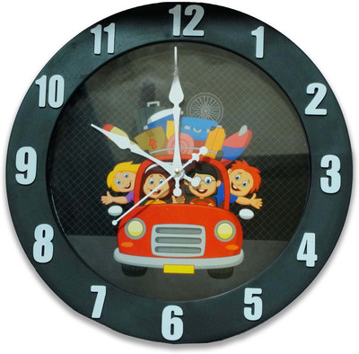 Sigaram Analog 33 cm X 33 cm Wall Clock(Black, With Glass, Standard)
