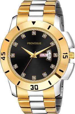 PROVOGUE PRV 216 BLACK Two Tone Working Day and Date Analog Watch