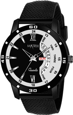 MATRIX DD-101 Elegant Day & Date Black Dial Analog Watch  - For Men