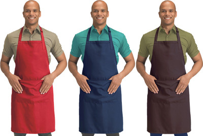 Blackpoll Polyester Home Use Apron - Free Size(Blue, Brown, Red, Pack of 3)