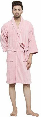 TRIDENT Pink Large Bath Robe(1 Bathrobe, For: Men & Women, Pink)