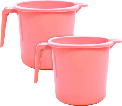 KUBER INDUSTRIES Plastic Bath Mug(Pink 1)