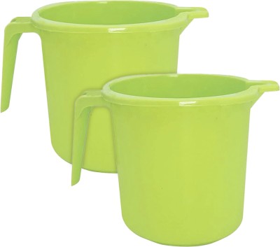 KUBER INDUSTRIES Plastic Bath Mug(Green 1)